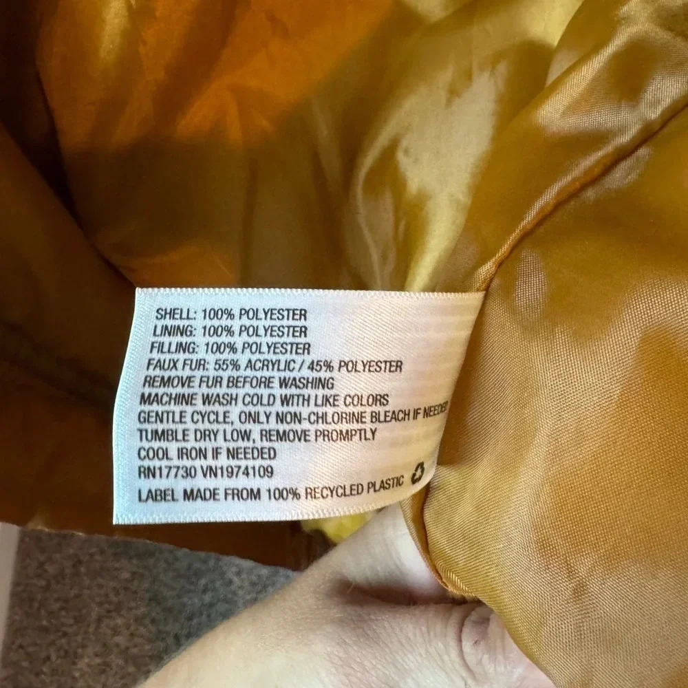 Wild Fable Bomber Jacket - Gold with faux fur, size medium - Picture 3 of 7